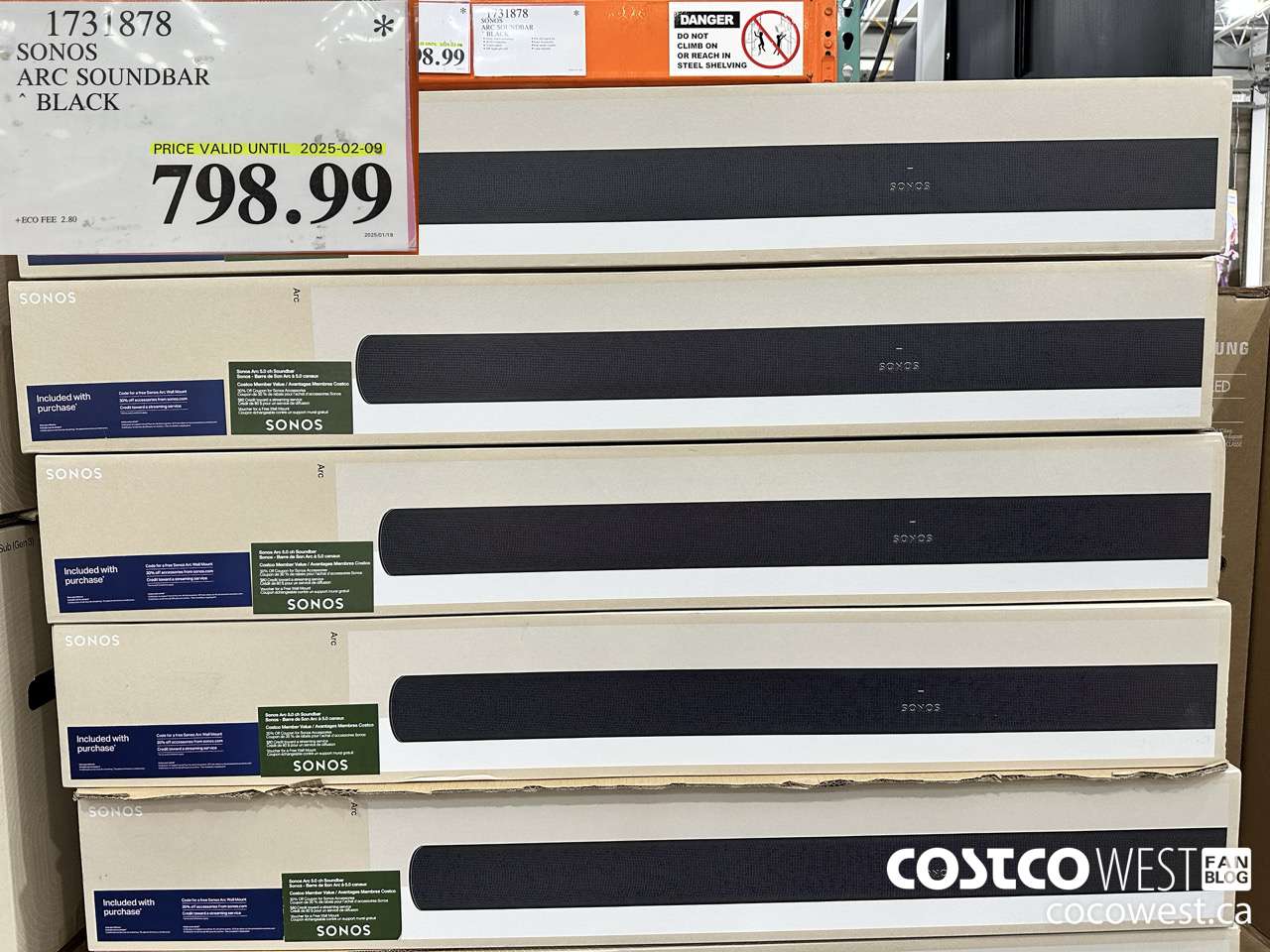 1731878 SONOS ARC SOUNDBAR W/DOLBY ATMOS (EXPIRES ON 2025-02-09) $798.99