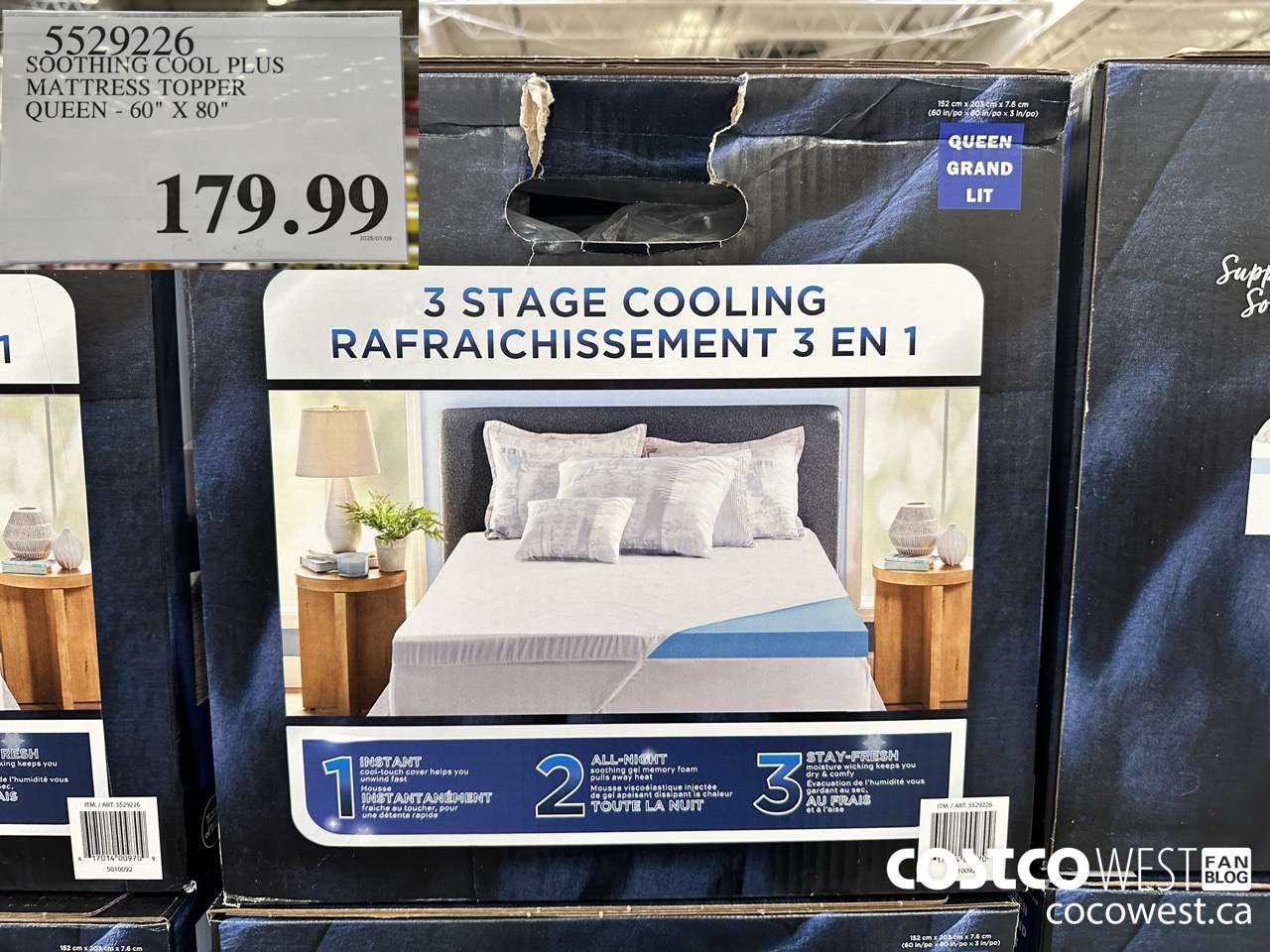 5529226 SOOTHING COOL PLUS MATTRESS TOPPER QUEEN 60