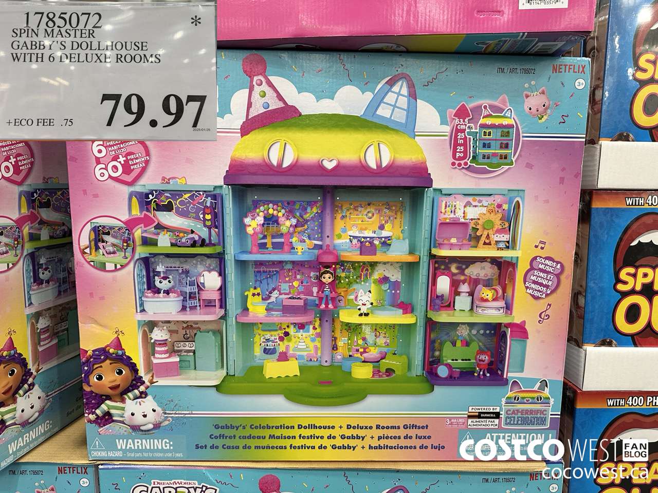 1785072 SPIN MASTER GABBY'S DOLLHOUSE WITH 6 DELUXE ROOMS $79.97