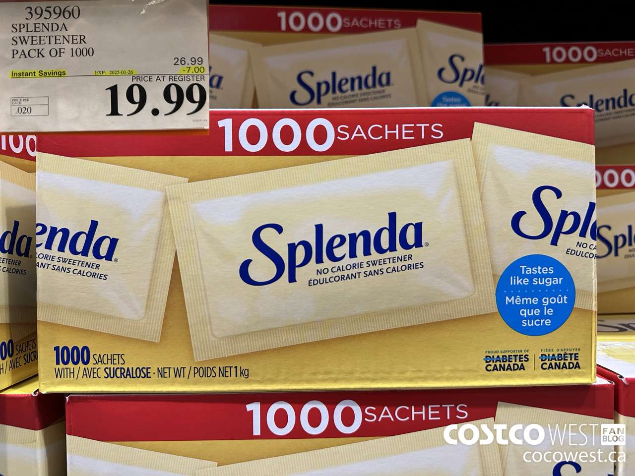 395960 SPLENDA SWEETENER 1000 PACKETS ($7.00 INSTANT SAVINGS EXPIRES ON 2025-01-26) $19.99