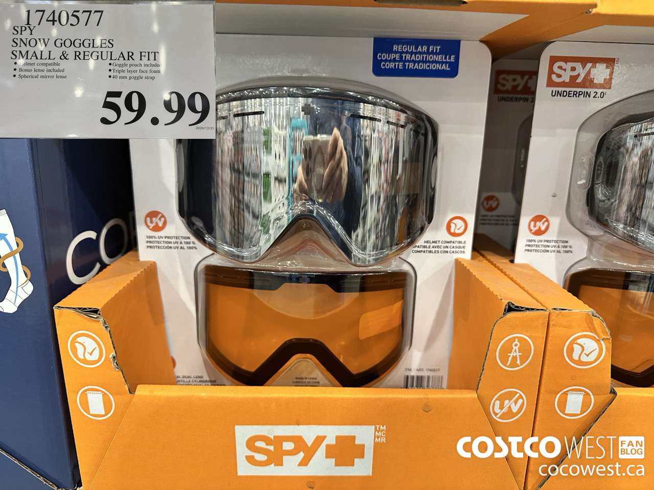 1740577 SPY SNOW GOGGLES SMALL & REGULAR FIT $59.99
