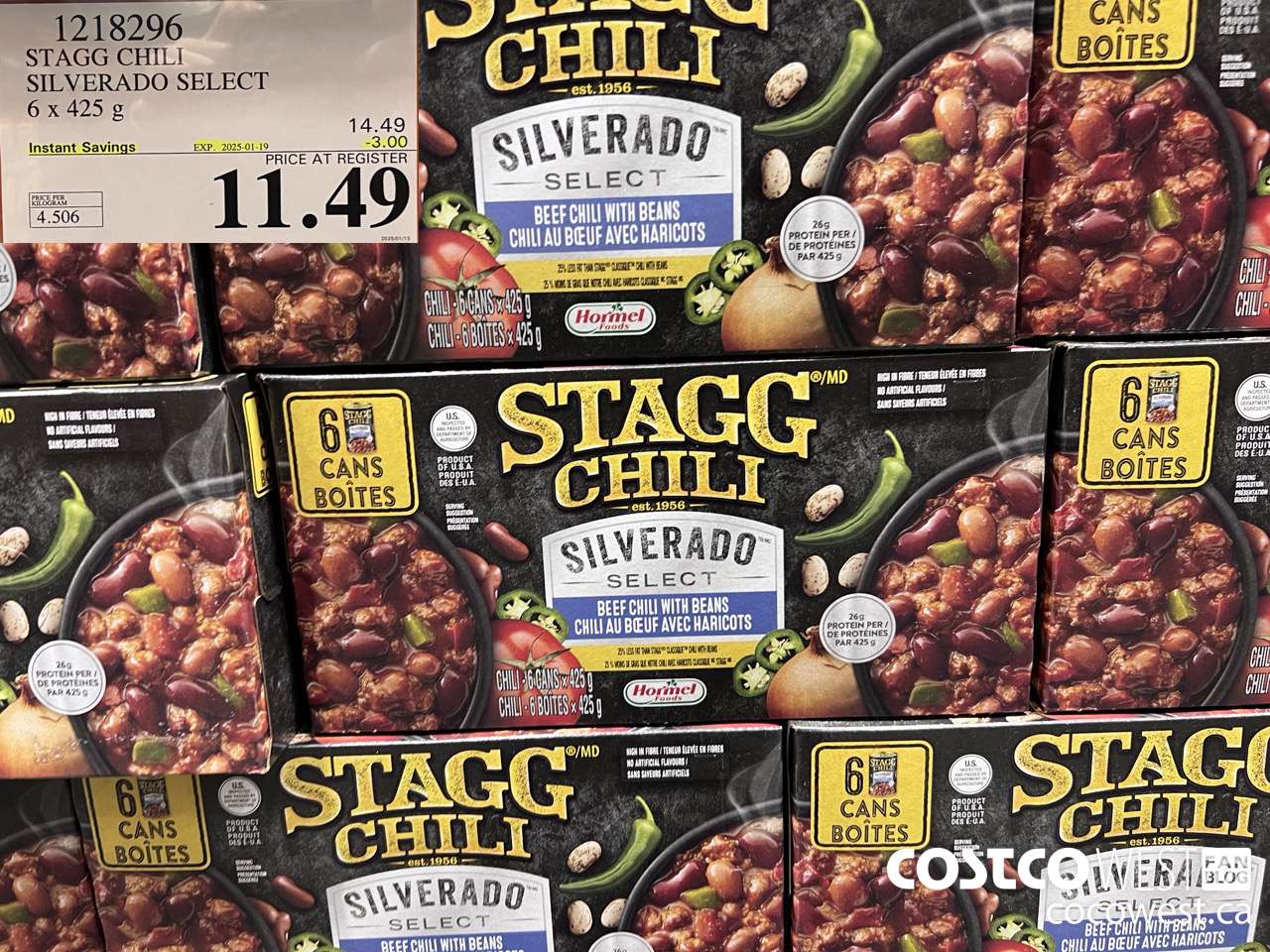 1218296 STAGG CHILI SILVERADO SELECT 6 x 425 g ($3.00 INSTANT SAVINGS EXPIRES ON 2025-01-19) $11.49