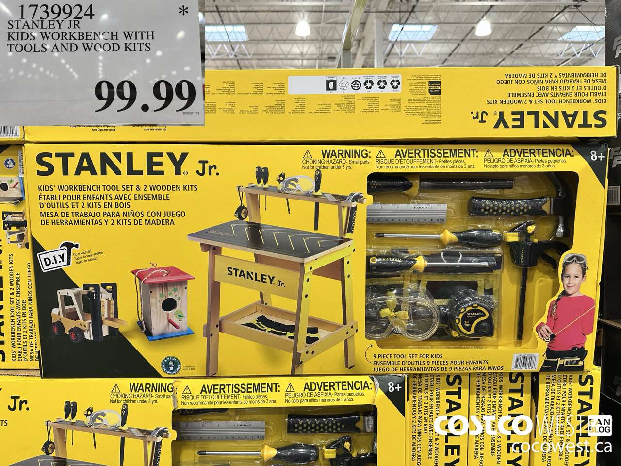 1739924 STANLEY JR KIDS WORKBENCH WITH TOOLS AND WOOD KITS $99.99