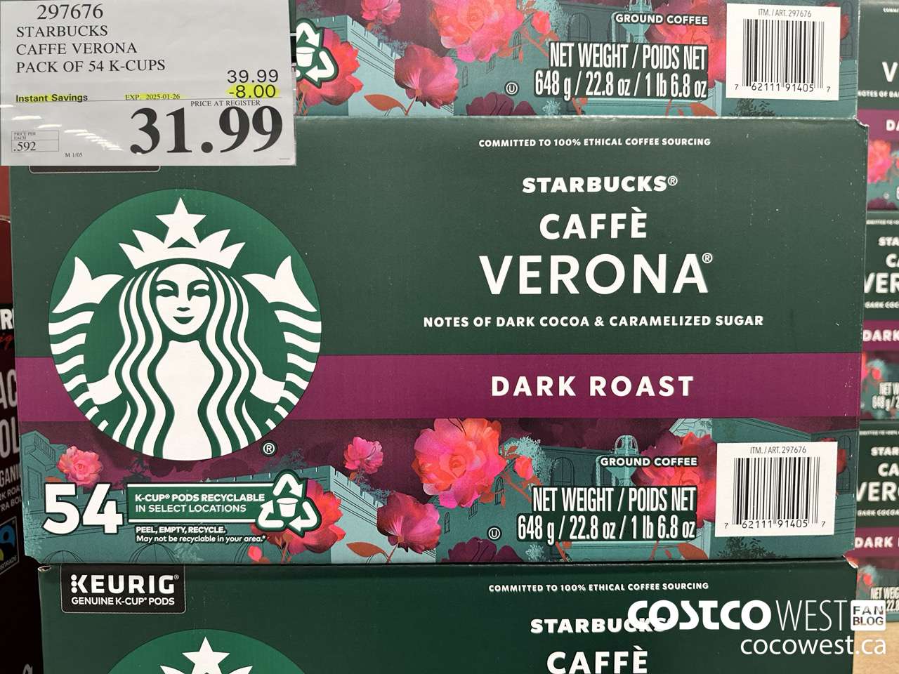 297676 STARBUCKS CAFFE VERONA K-CUPS 54 COUNT ($8.00 INSTANT SAVINGS EXPIRES ON 2025-01-26) $31.99