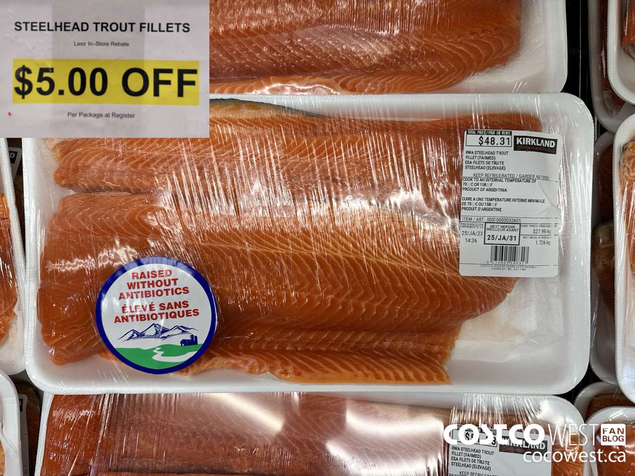 32605 STEELHEAD TROUT FILLETS ($5.00 INSTANT SAVINGS)