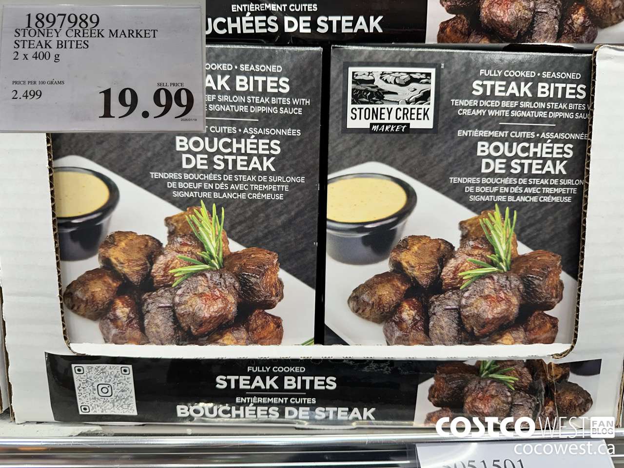 1897989 STONEY CREEK MARKET STEAK BITES 2 X 400G $19.99