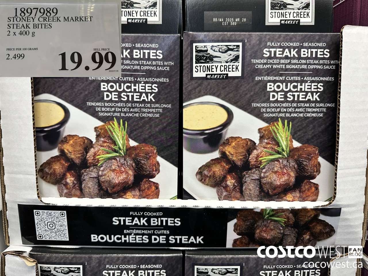 1897989 STONEY CREEK MARKET STEAK BITES 2 X 400G $19.99