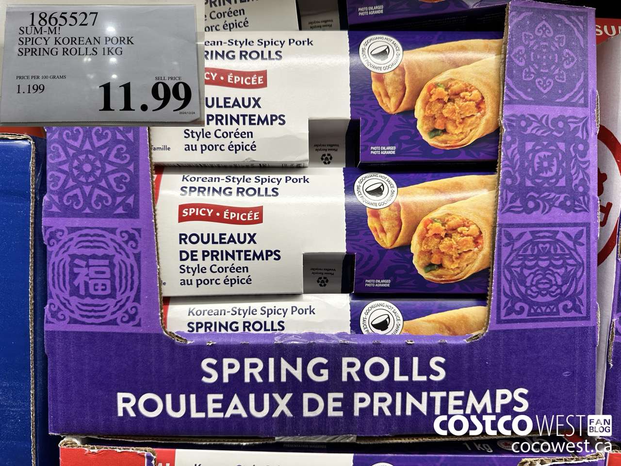 1865527 SUM-M! SPICY KOREAM PORK SPRING ROLLS 1KG $11.99