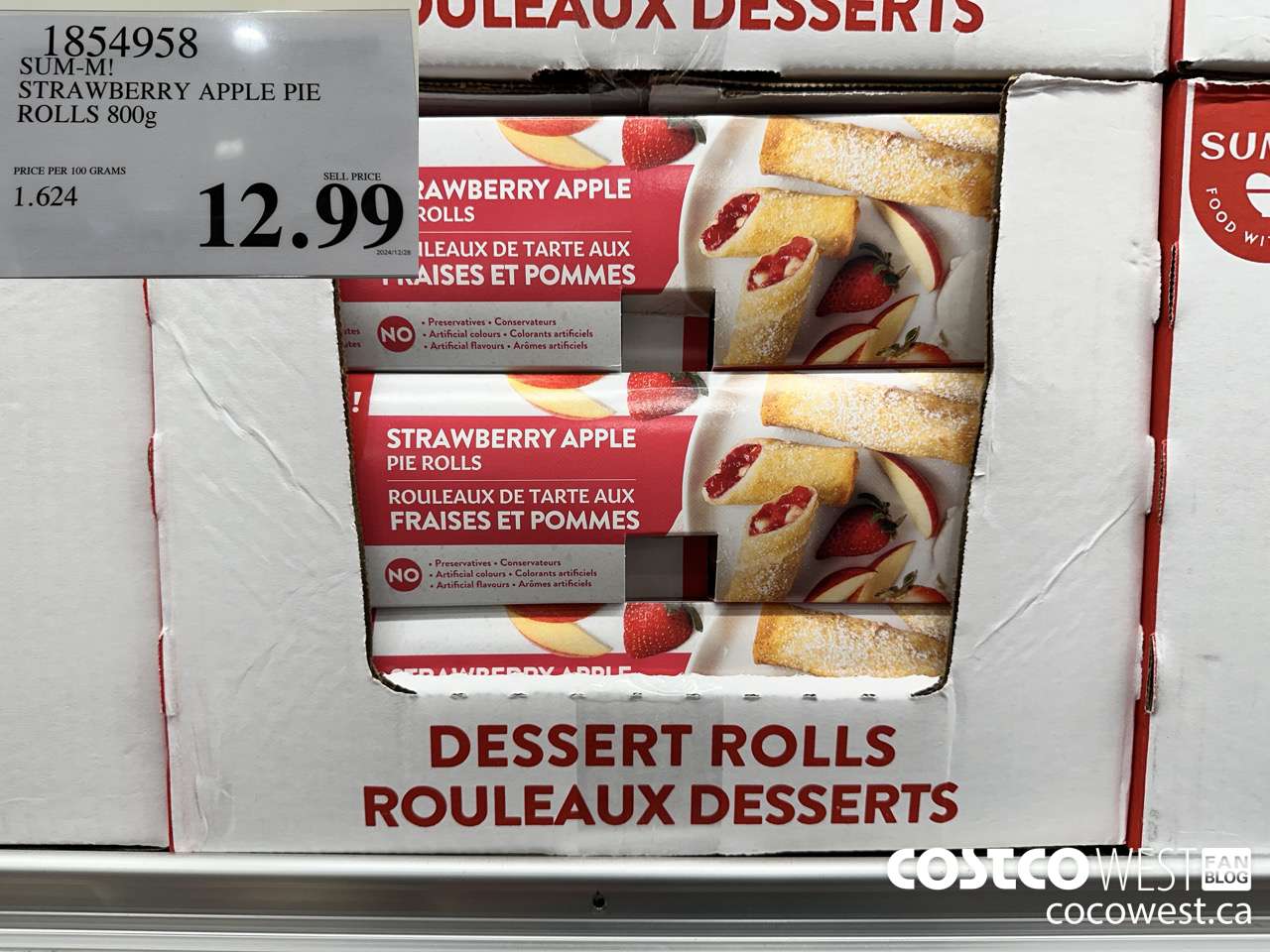 1854958 SUM-M! STRAWBERRY APPLE PIE ROLLS 800G $12.99