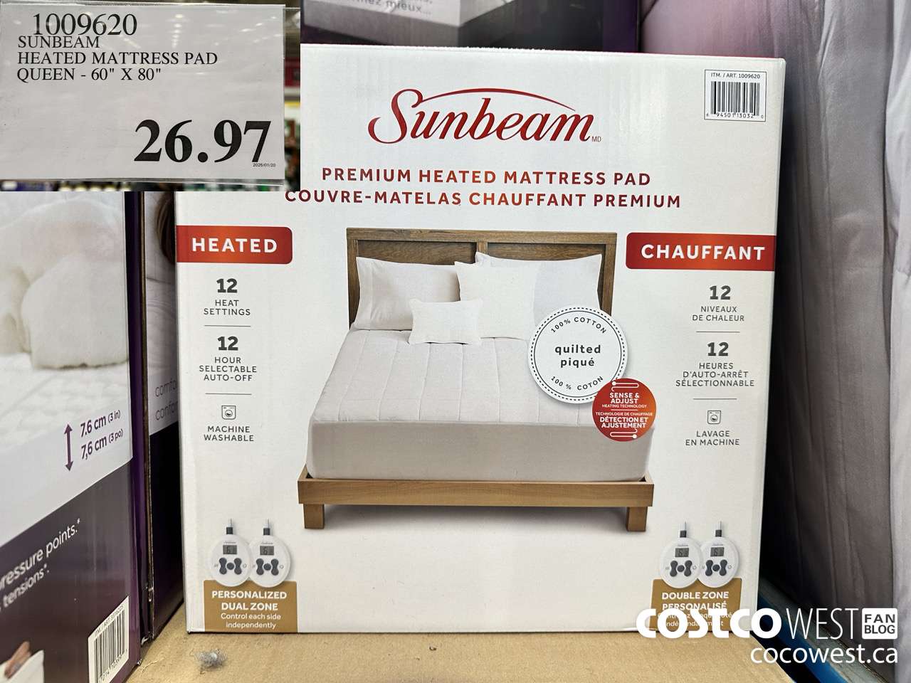 1009620 SUNBEAM HEATED MATTRESS PAD QUEEN 60