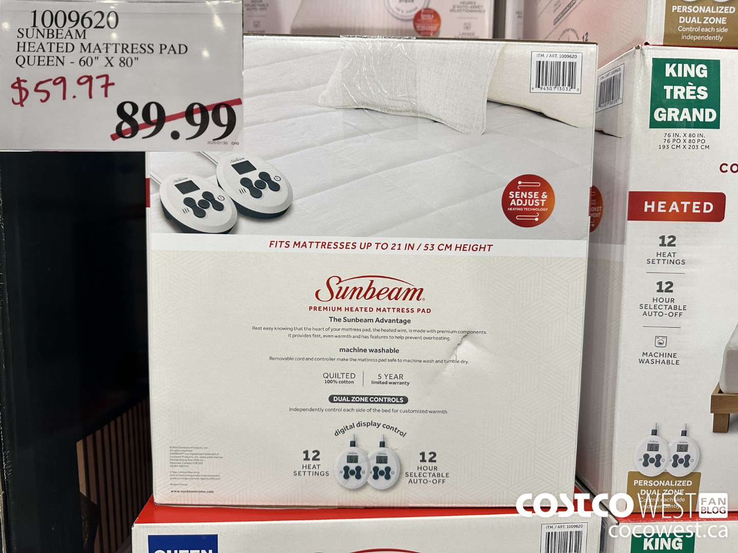 1009620 SUNBEAM HEATED MATTRESS PAD QUEEN 60