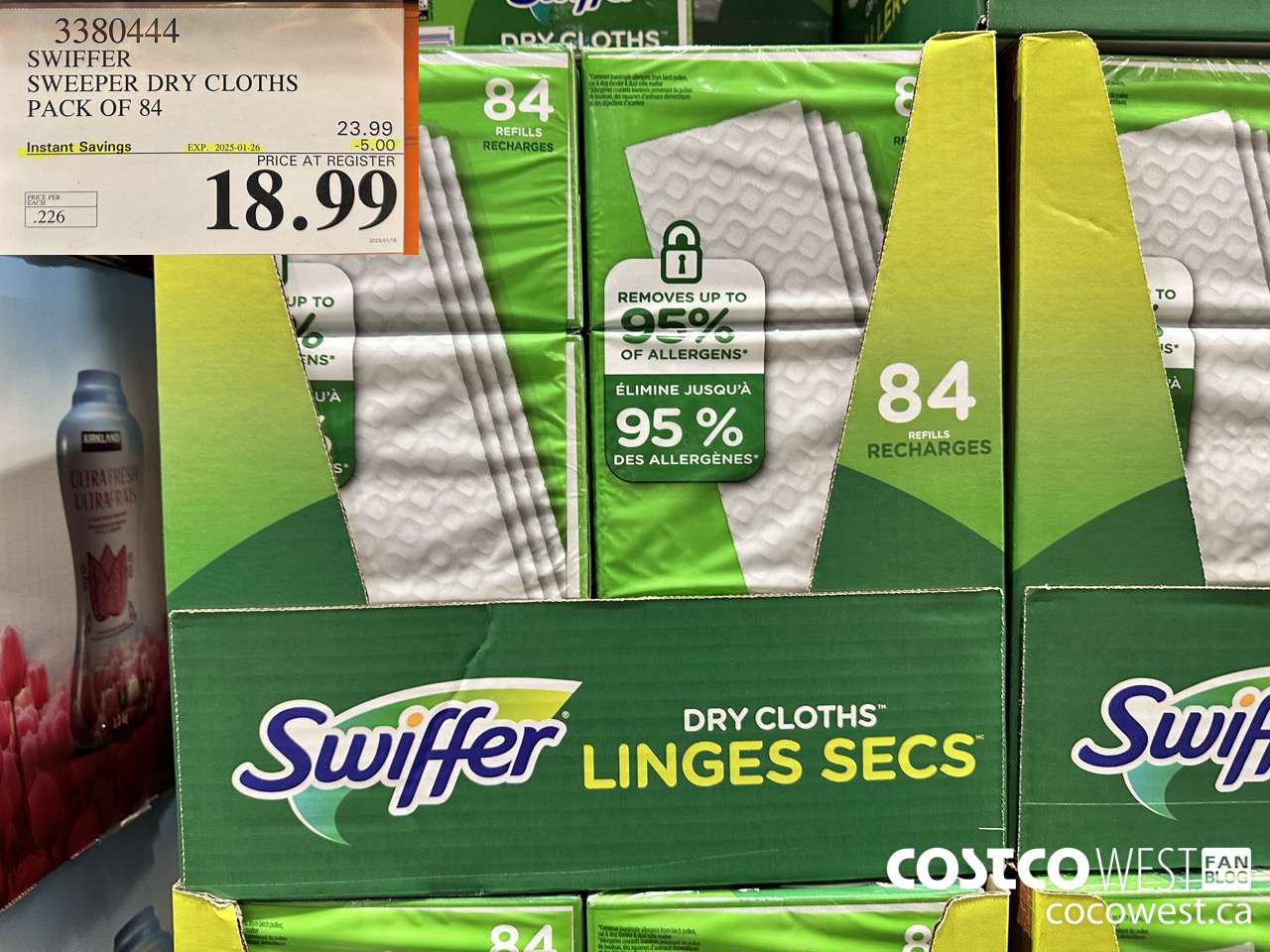 3380444 SWIFFER SWEEPER DRY CLOTHS PACK OF 84 ($5.00 INSTANT SAVINGS EXPIRES ON 2025-01-26) $18.99