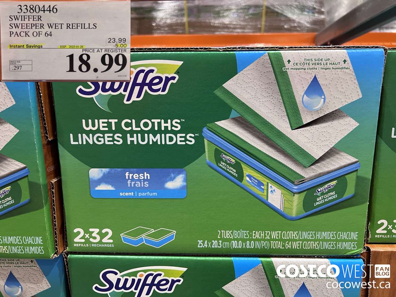 3380446 SWIFFER SWEEPER WET REFILLS PACK OF 64 ($5.00 INSTANT SAVINGS EXPIRES ON 2025-01-26) $18.99