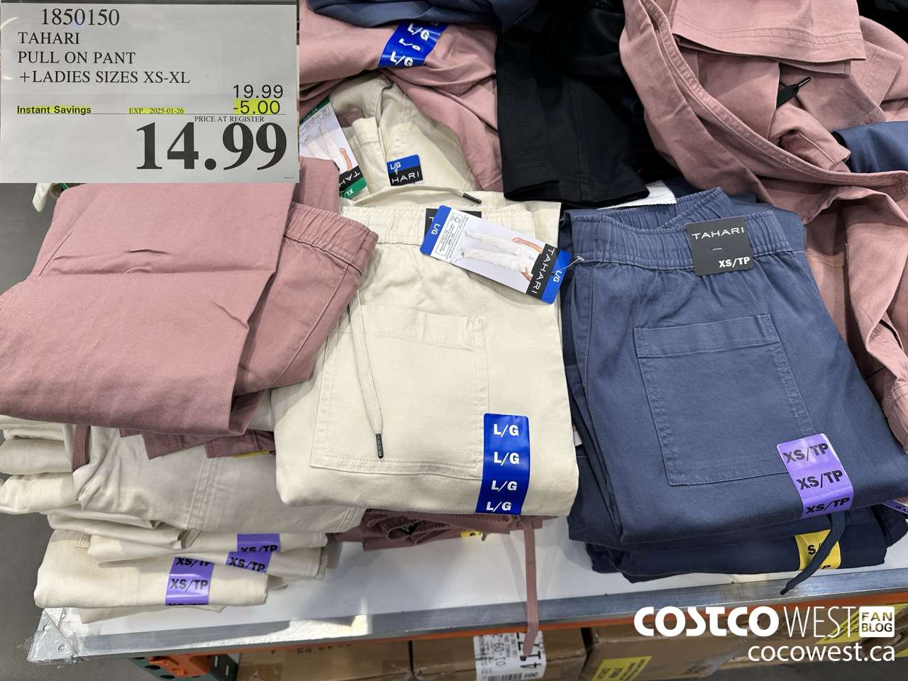 1850150 TAHARI PULL ON PANT LADIES SIZES XS-XL ($5.00 INSTANT SAVINGS EXPIRES ON 2025-01-26) $14.99