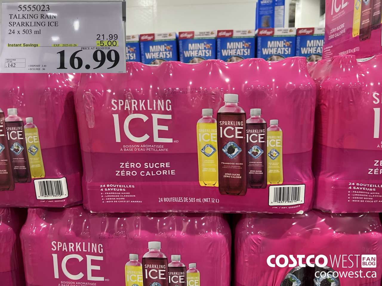 5555023 TALKING RAIN SPARKLING ICE 24 X 503ML ($5.00 INSTANT SAVINGS EXPIRES ON 2025-01-26) $16.99