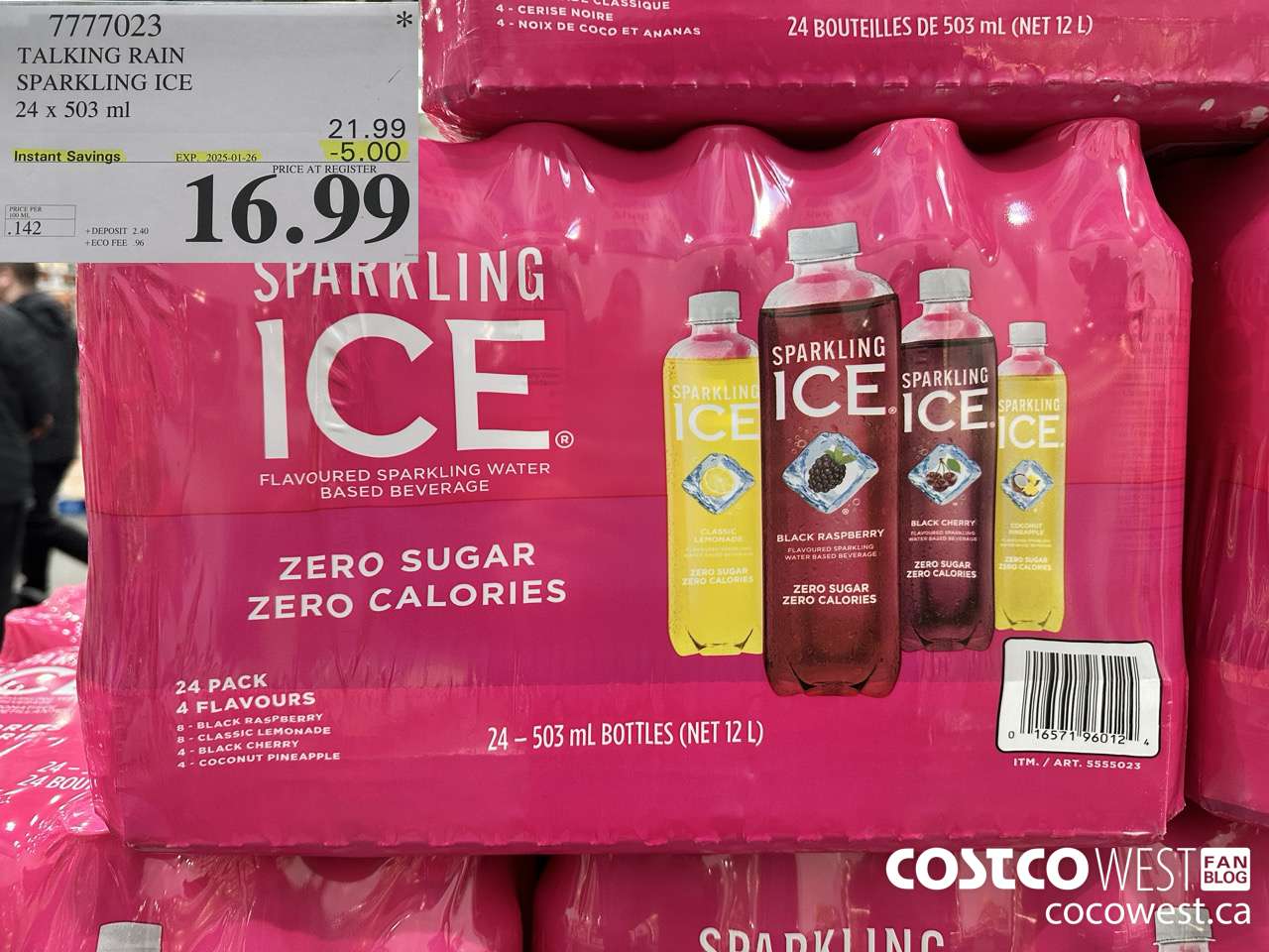 7777023 TALKING RAIN SPARKLING ICE 24 X 503ML ($5.00 INSTANT SAVINGS EXPIRES ON 2025-01-26) $16.99