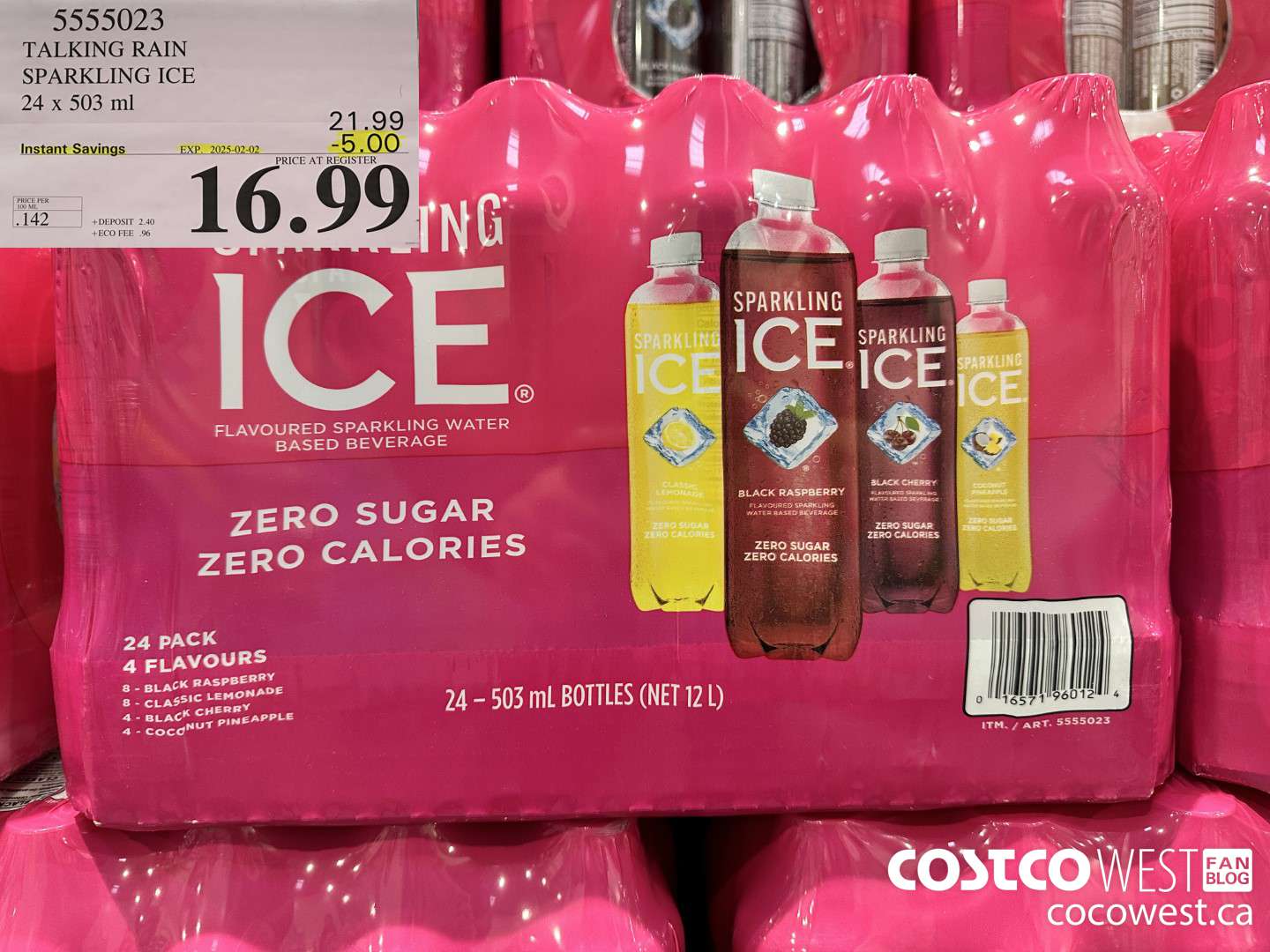 5555023 TALKING RAIN SPARKLING ICE 24 X 503ML ($5.00 INSTANT SAVINGS EXPIRES ON 2025-02-02) $16.99