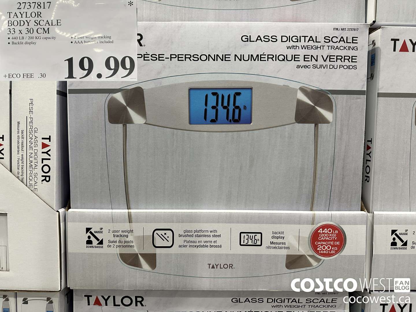 2737817 TAYLOR BODY SCALE 33 X 30CM $19.99