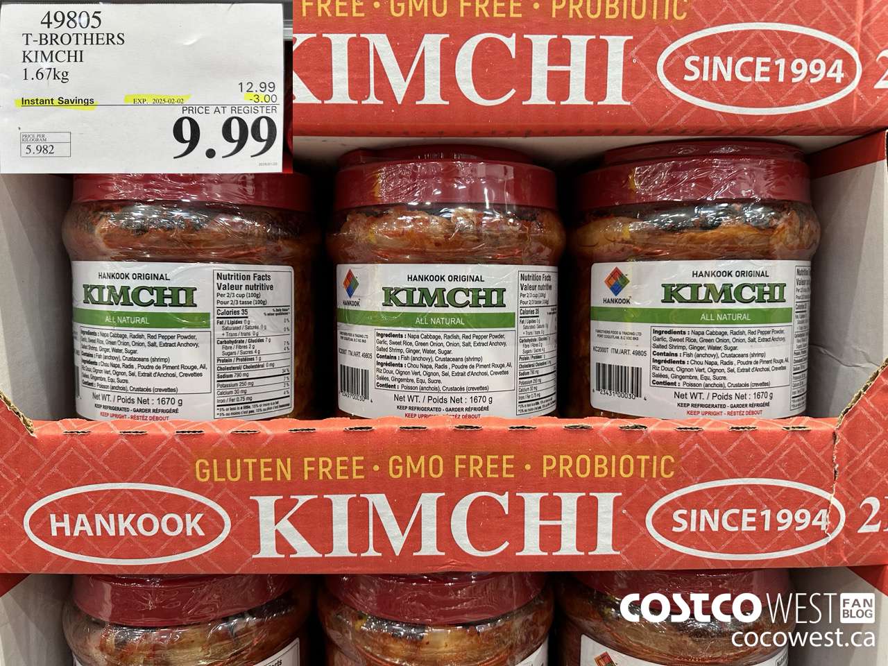 49805 T-BROTHERS KIMCHI 1.67KG ($3.00 INSTANT SAVINGS EXPIRES ON 2025-02-02) $9.99
