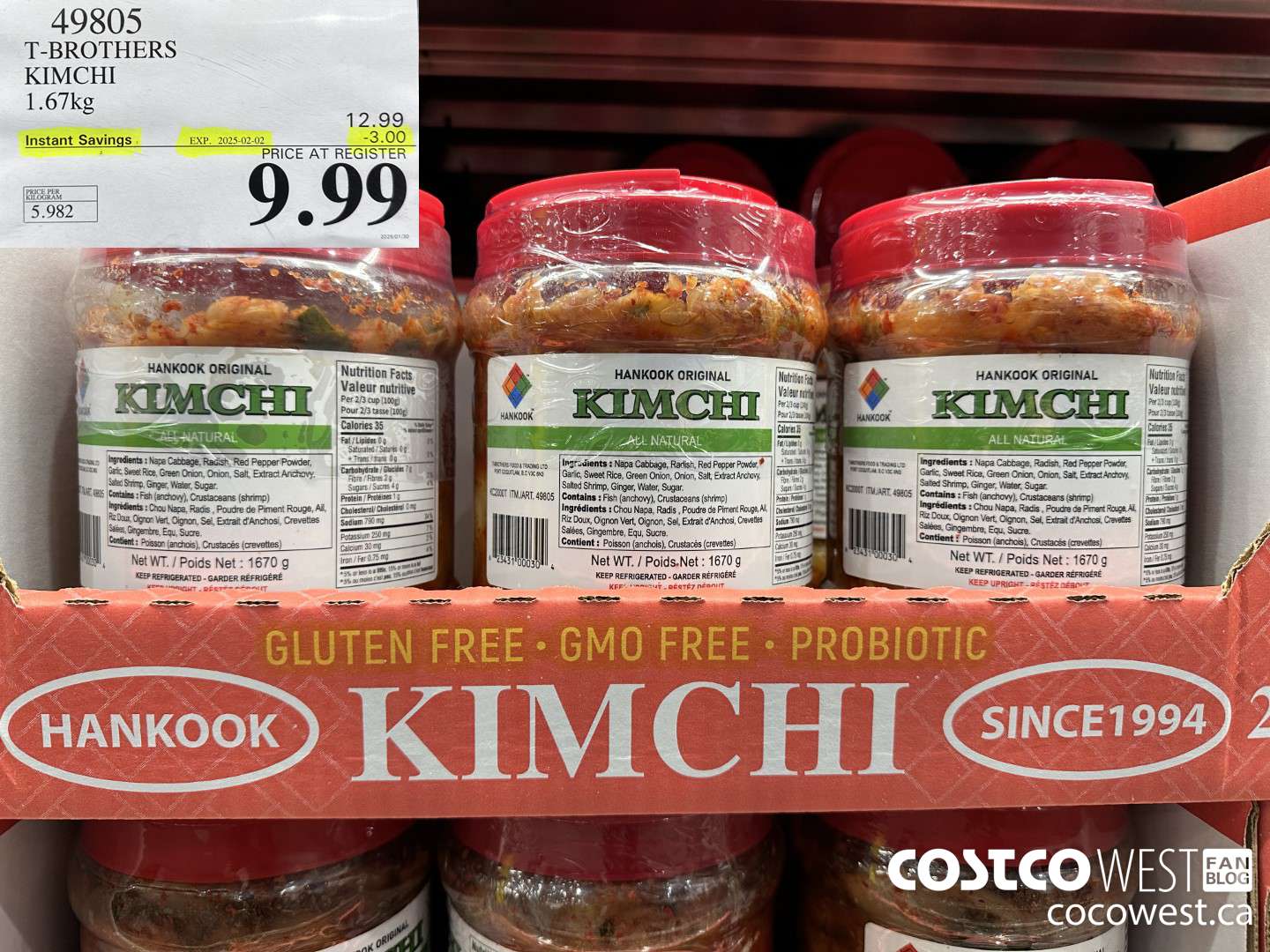 49805 T-BROTHERS KIMCHI 1.67KG ($3.00 INSTANT SAVINGS EXPIRES ON 2025-02-02) $9.99