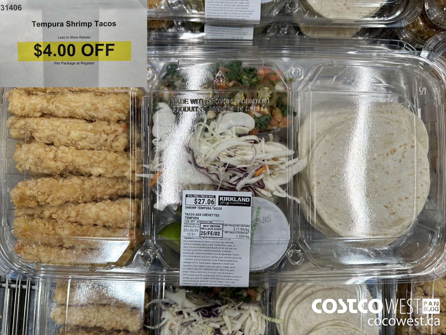 31406 TEMPURA SHRIMP TACOS ($4.00 INSTANT SAVINGS)