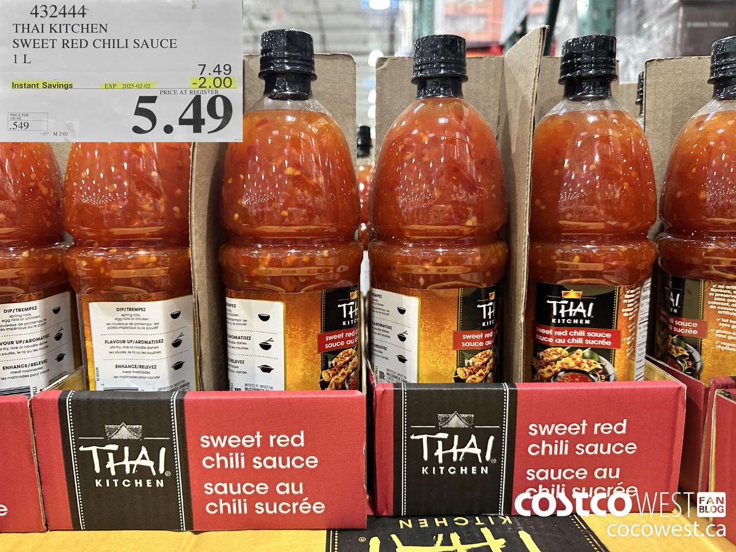 432444 THAI KITCHEN SWEET RED CHILI SAUCE 1L ($2.00 INSTANT SAVINGS EXPIRES ON 2025-02-02) $5.49