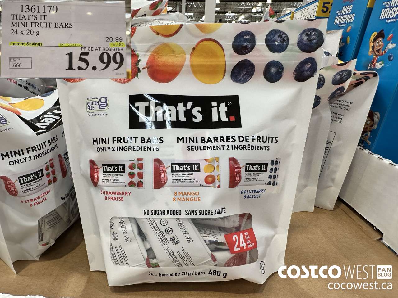 1361170 THAT'S IT MINI FRUIT BARS 24 x 20 g ($5.00 INSTANT SAVINGS EXPIRES ON 2025-01-26) $15.99