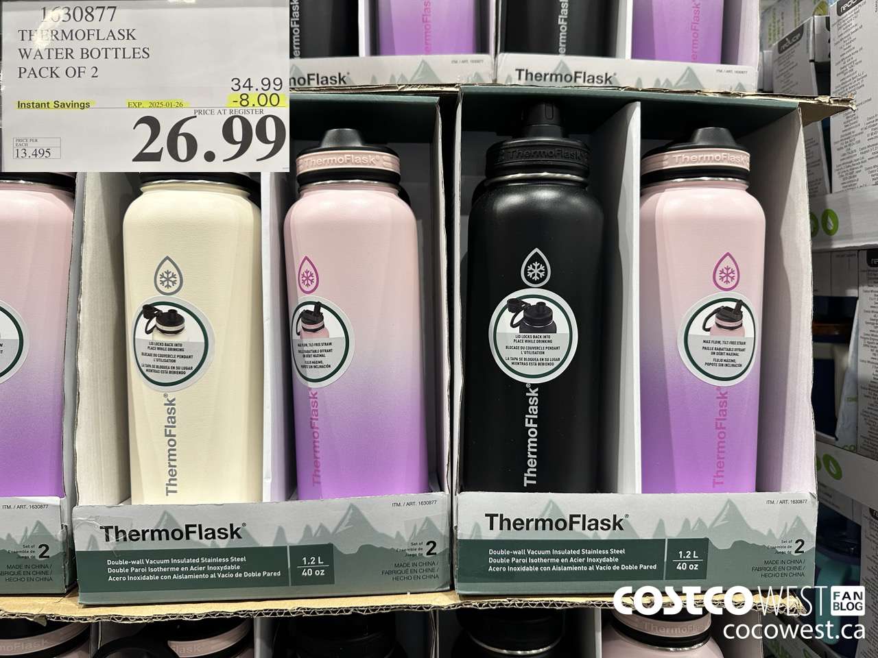 1630877 THERMOFLASK WATER BOTTLES PACK OF 2 ($8.00 INSTANT SAVINGS EXPIRES ON 2025-01-26) $26.99