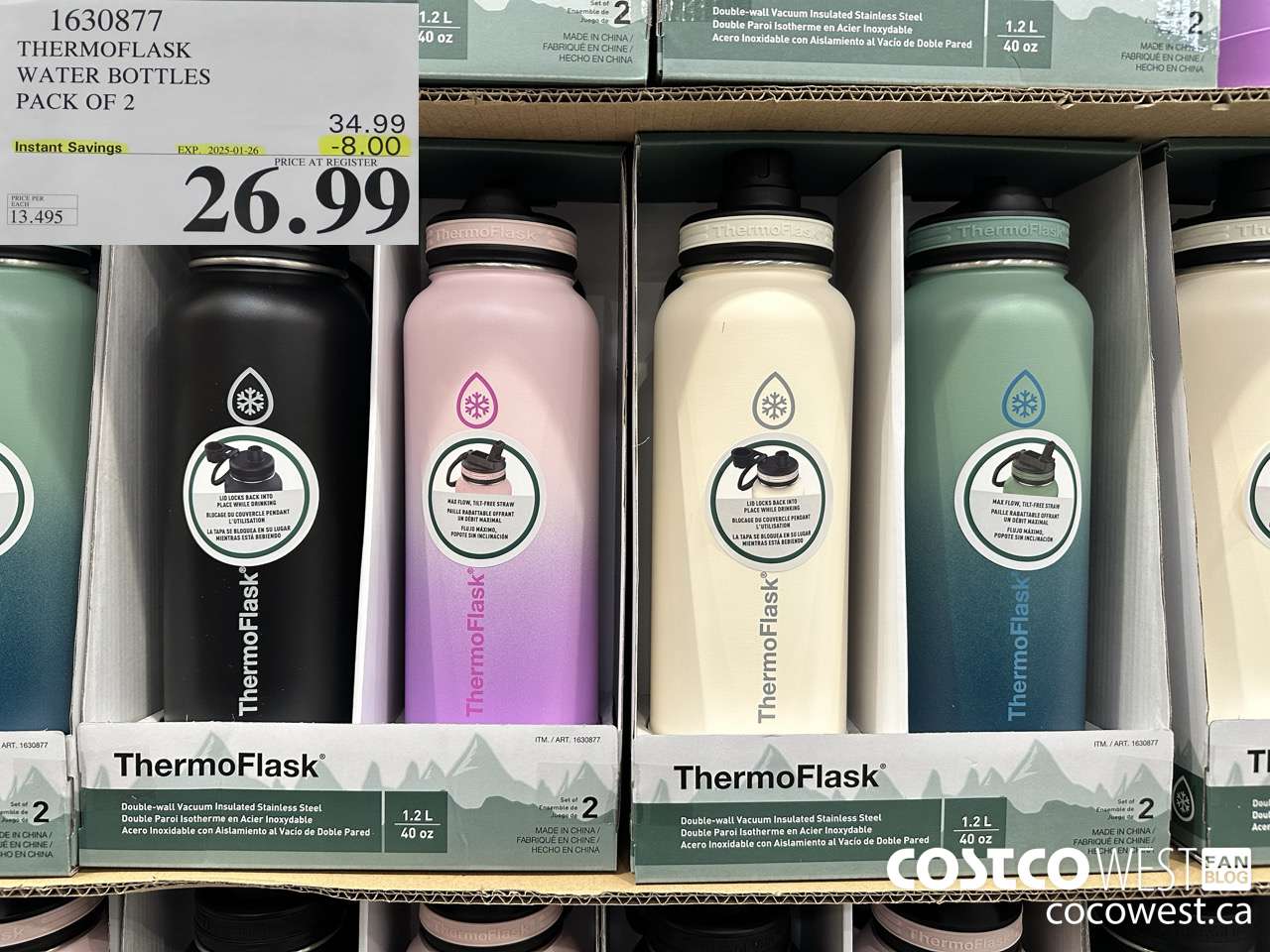 1630877 THERMOFLASK WATER BOTTLES PACK OF 2 ($8.00 INSTANT SAVINGS EXPIRES ON 2025-01-26) $26.99