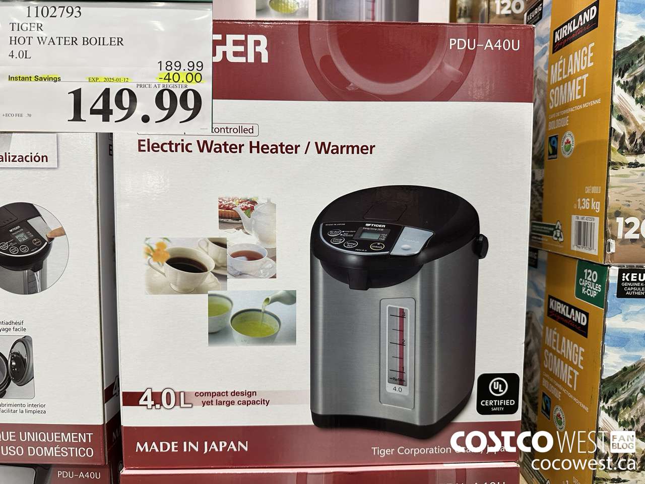 1102793 TIGER HOT WATER BOILER 4.0L ($40.00 INSTANT SAVINGS EXPIRES ON 2025-01-12) $149.99