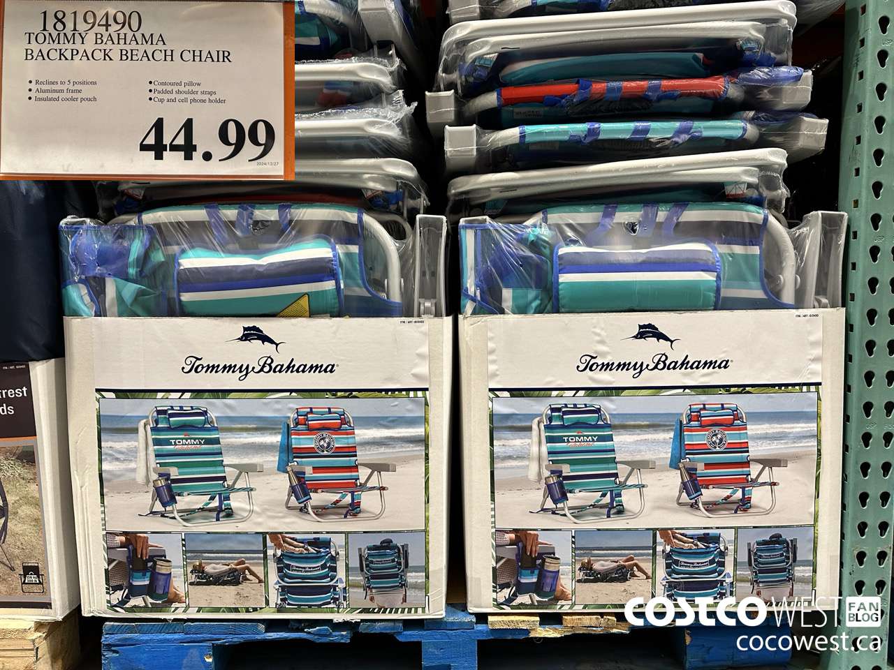 1819490 TOMMY BAHAMA BACKPACK BEACH CHAIR $44.99