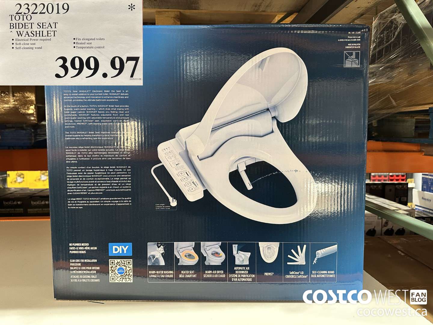 2322019 TOTO WASHLET BIDET SEAT $399.97