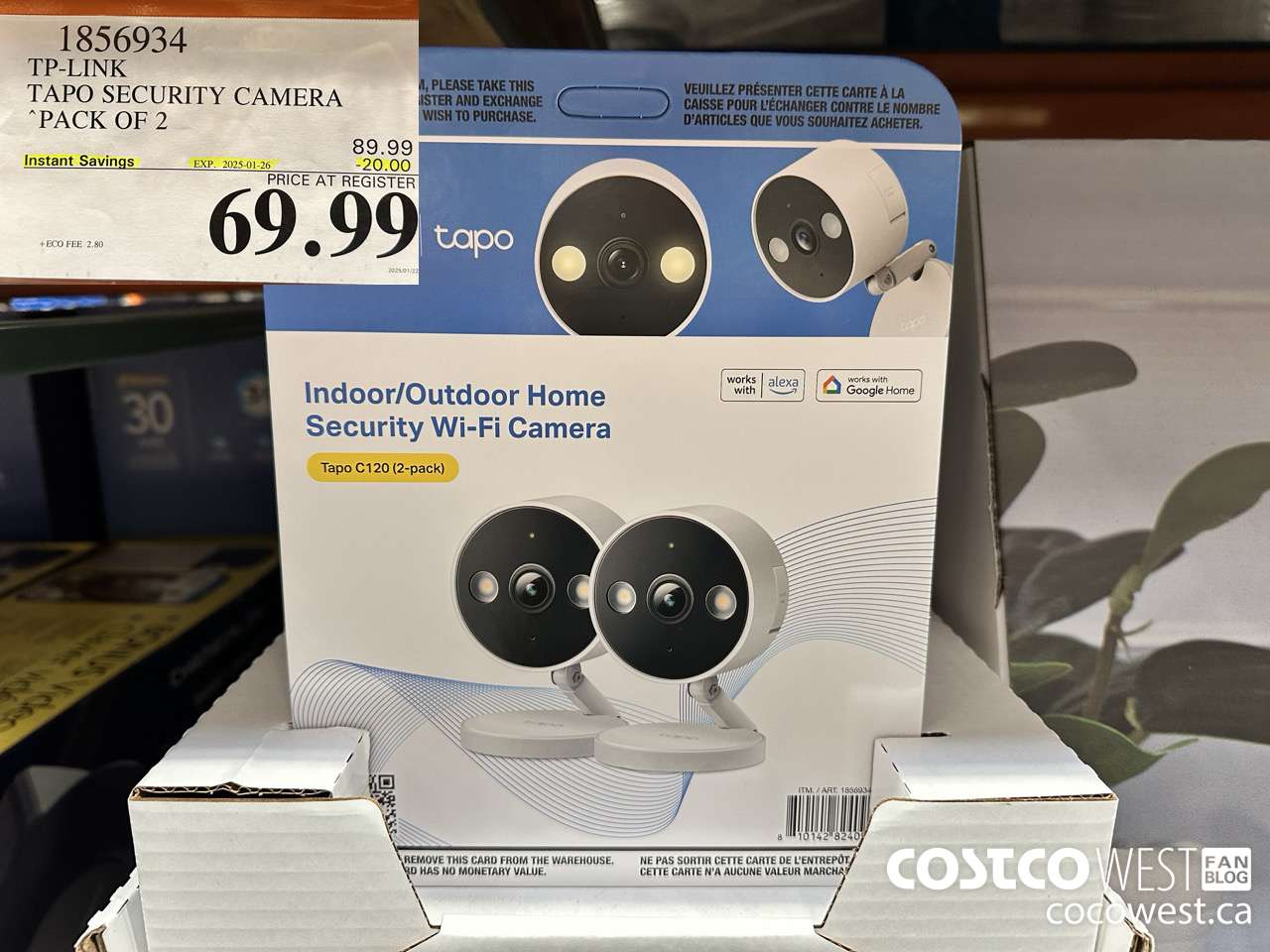 1856934 TP-LINK TAPO SECURITY CAMERA PACK OF 2 ($20.00 INSTANT SAVINGS EXPIRES ON 2025-01-26) $69.99