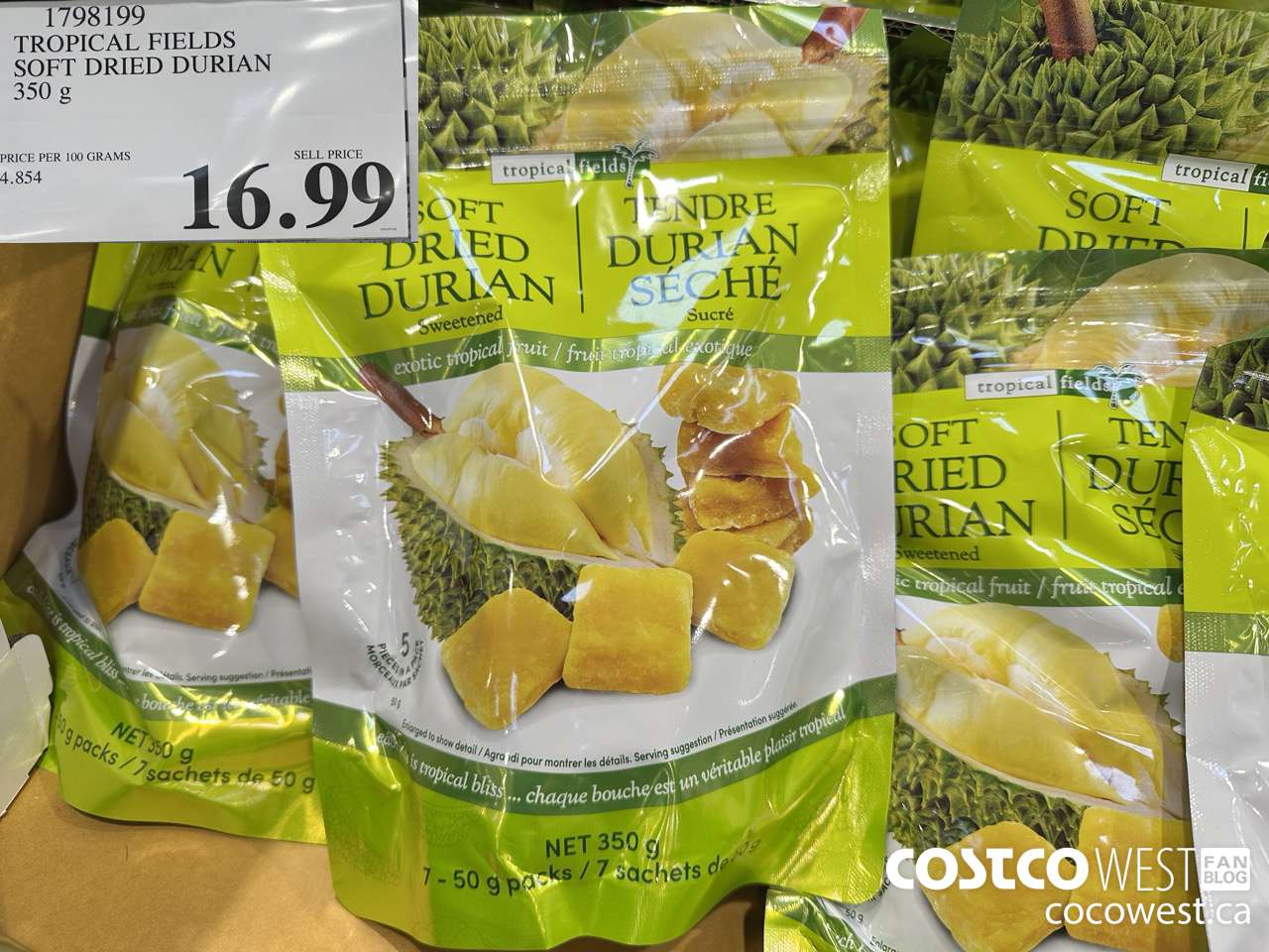 1798199 TROPICAL FIELDS SOFT DRIED DURIAN 350G $16.99