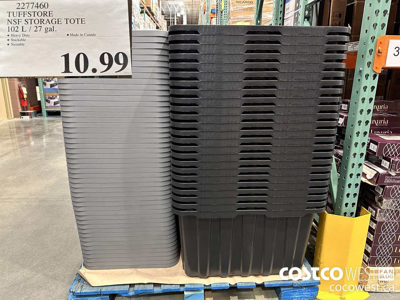 2277460 TUFFSTORE NSF STORAGE BOX 102L $10.99