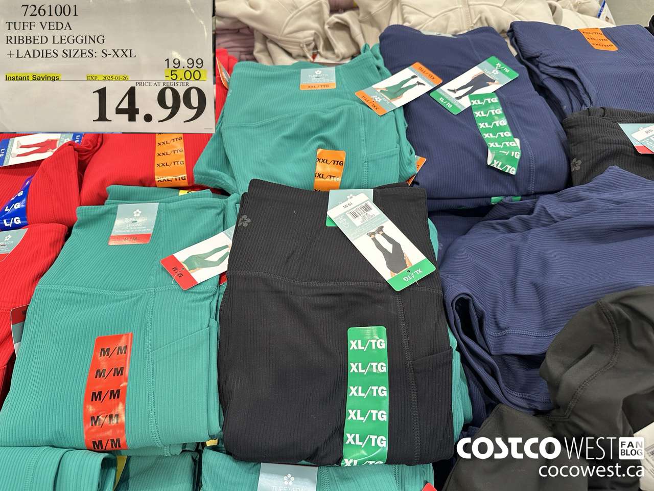 7261001 TUFF VEDA RIBBED LEGGING LADIES SIZES S-XXL ($5.00 INSTANT SAVINGS EXPIRES ON 2025-01-26) $14.99