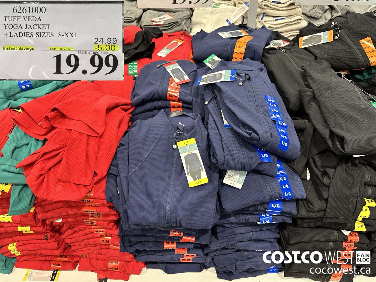 6261000 TUFF VEDA YOGA JACKET LADIES SIZES S-XXL ($5.00 INSTANT SAVINGS EXPIRES ON 2025-01-26) $19.99