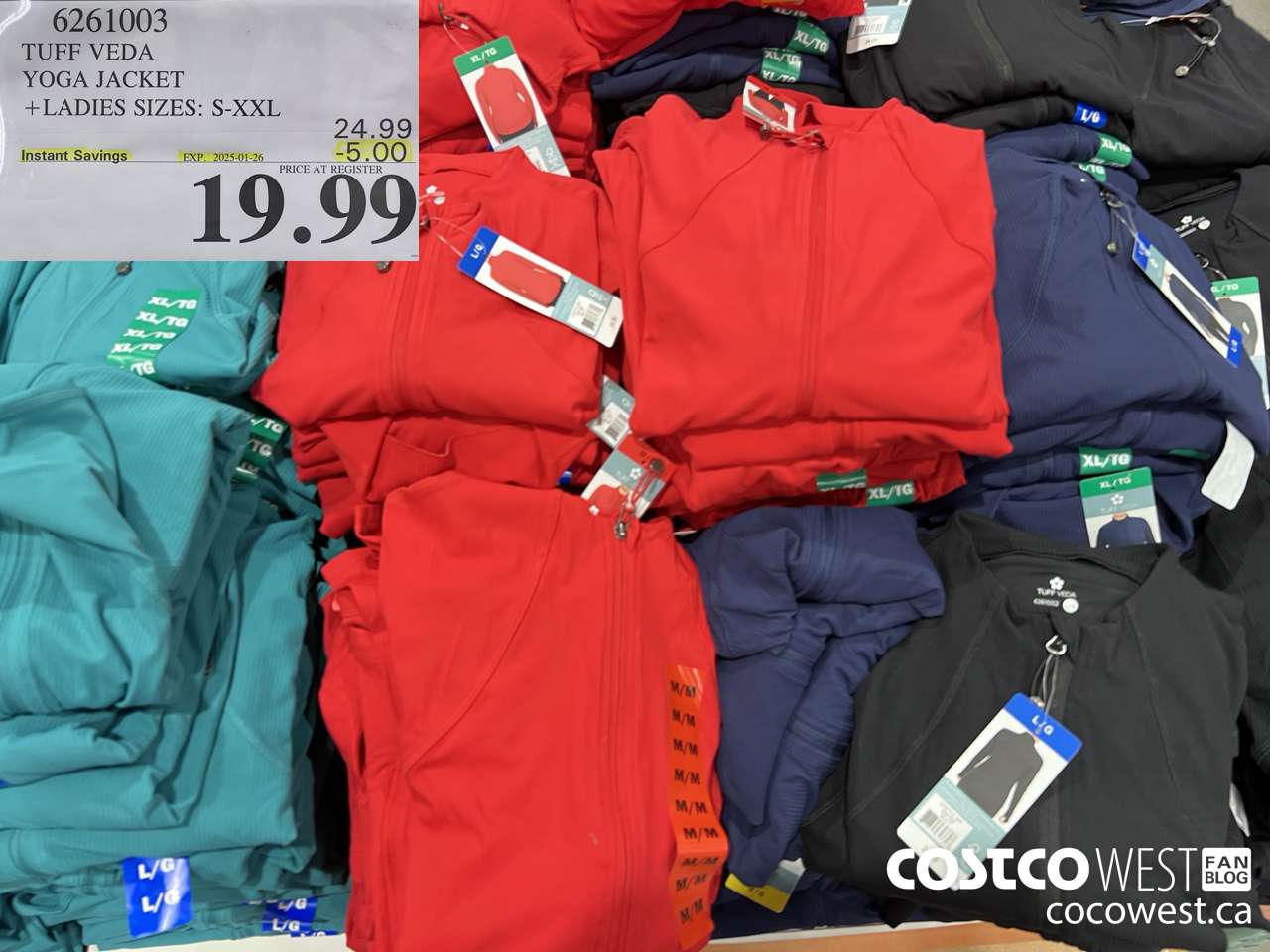 6261003 TUFF VEDA YOGA JACKET LADIES SIZES S-XXL ($5.00 INSTANT SAVINGS EXPIRES ON 2025-01-26) $19.99