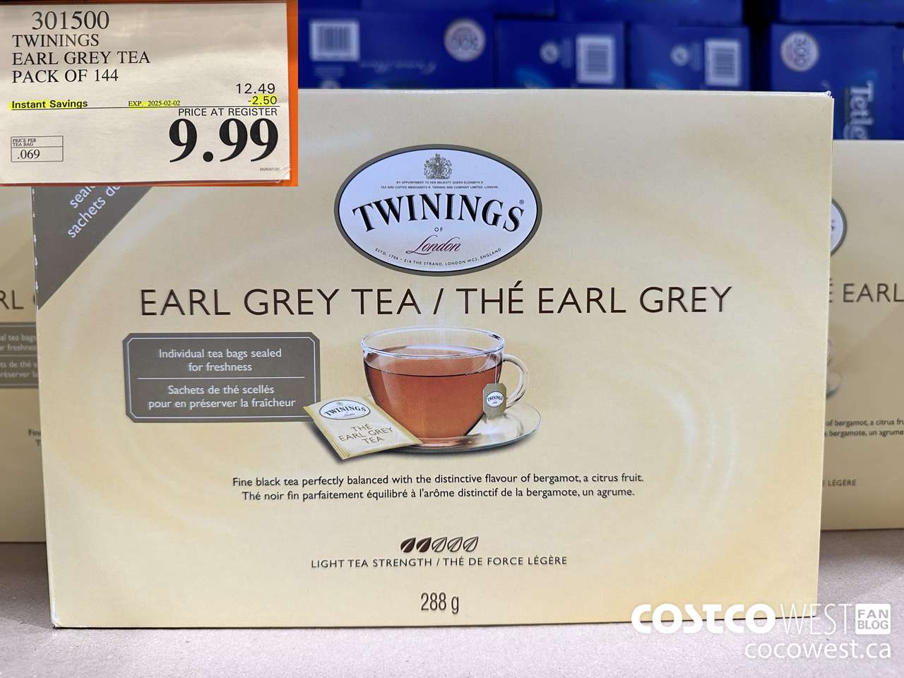 301500 TWININGS EARL GREY TEA 144 COUNT ($2.50 INSTANT SAVINGS EXPIRES ON 2025-02-02) $9.99
