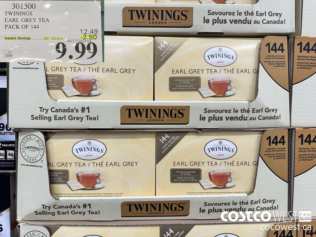 301500 TWININGS EARL GREY TEA 144 COUNT ($2.50 INSTANT SAVINGS EXPIRES ON 2025-02-02) $9.99