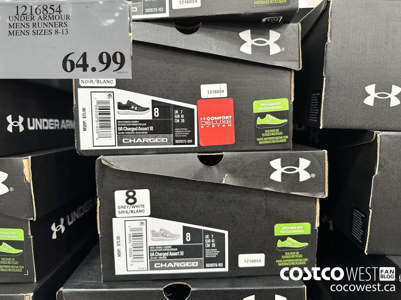 1216854 UNDER ARMOUR MENS RUNNERS MENS SIZES 8-13 $64.99