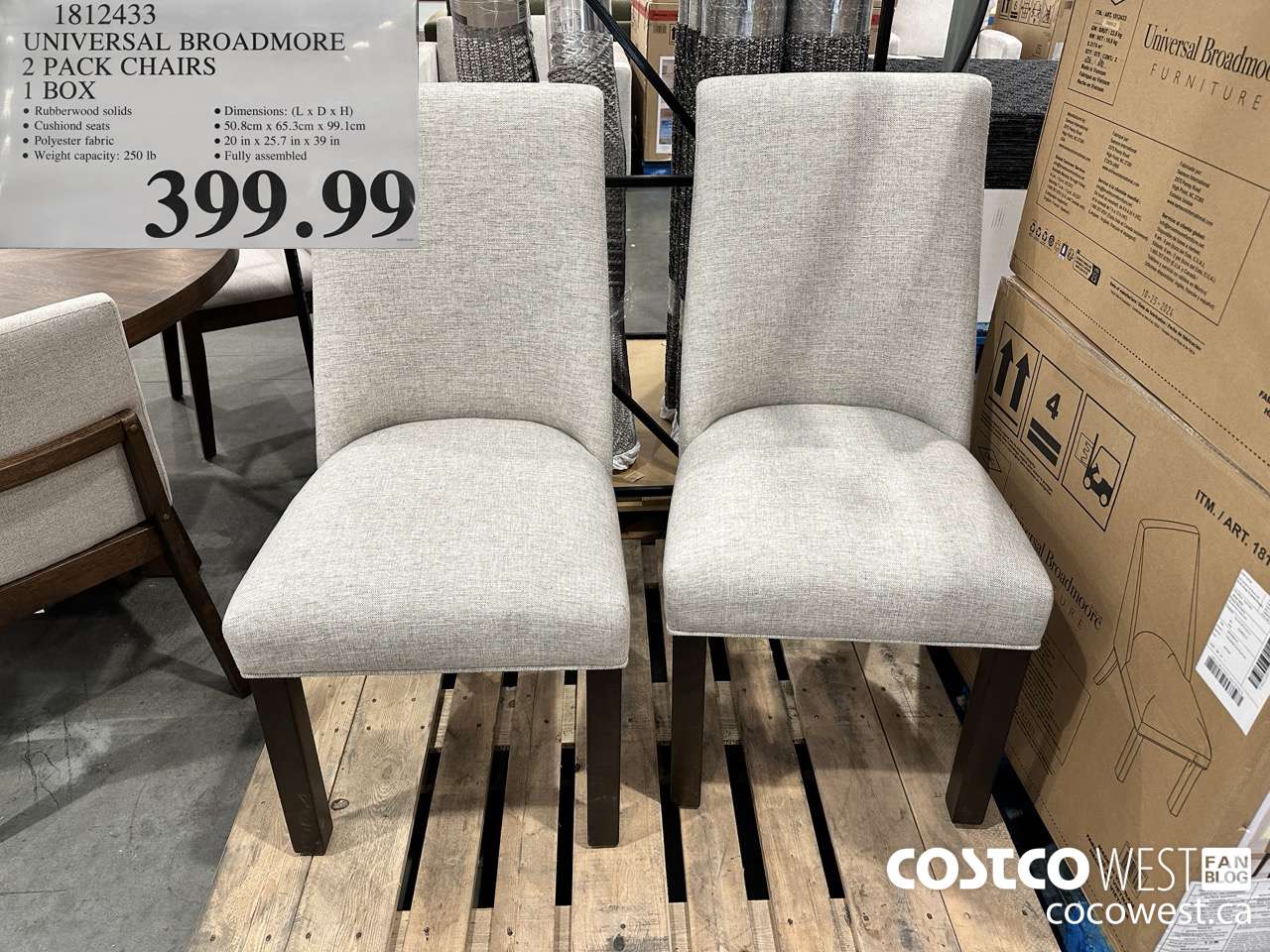 1812433 UNIVERSAL BROADMORE 2 PACK CHAIRS $399.99
