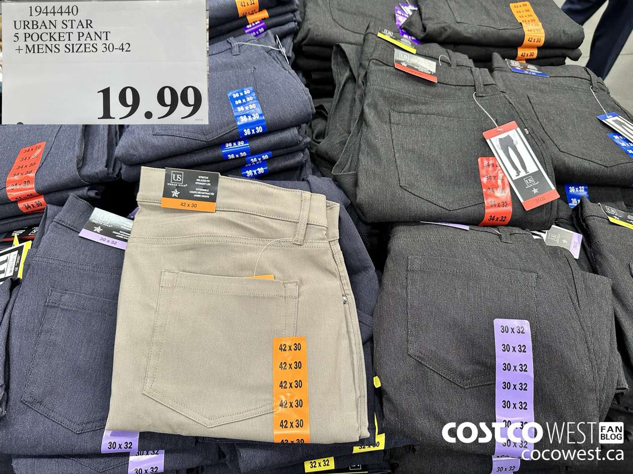 1944440 URBAN STAR 5 POCKET PANT MENS SIZES 30-42 $19.99
