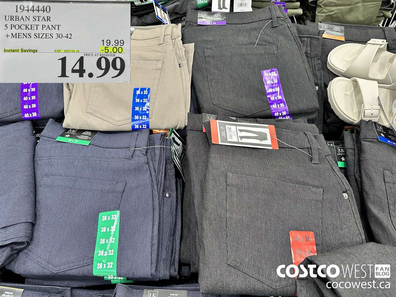 1944440 URBAN STAR 5 POCKET PANT MENS SIZES 30-42 ($5.00 INSTANT SAVINGS EXPIRES ON 2025-02-16) $14.99