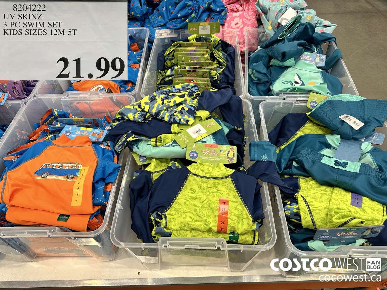 8204222 UV SKINZ 3 PC SWIM SET KIDS SIZES 12M-5T $21.99