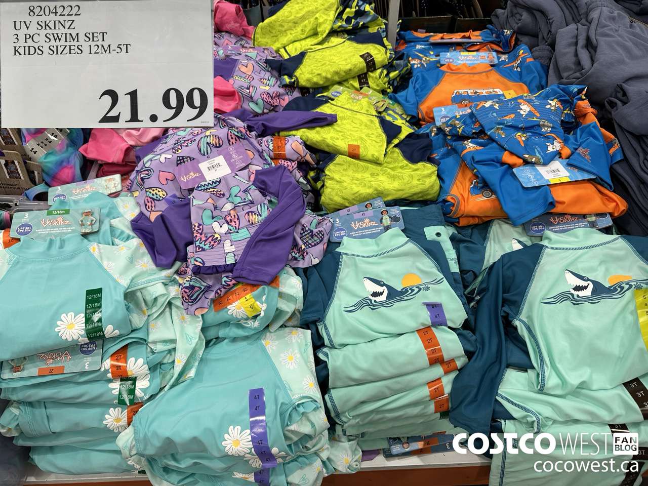 8204222 UV SKINZ 3 PC SWIM SET KIDS SIZES 12M-5T $21.99