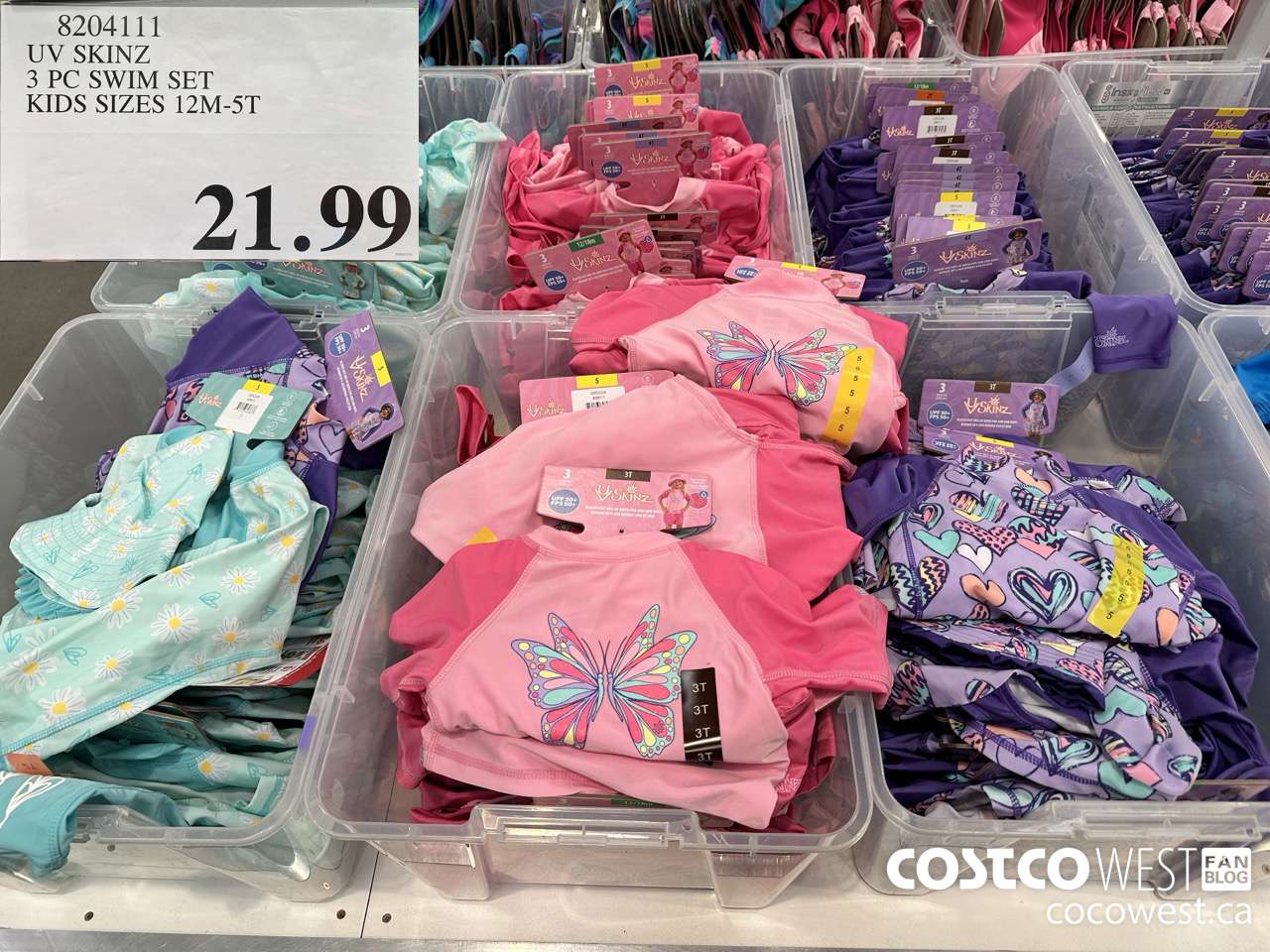 8204111 UV SKINZ 3 PC SWIM SET KIDS SIZES 2M-5T $21.99