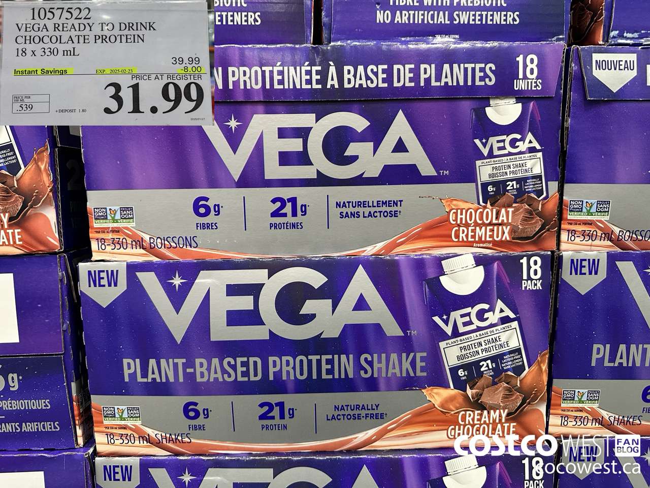 1057522 VEGA READY TO DRINK CHOCOLATE PROTEIN 1 X 330ML ($8.00 INSTANT SAVINGS EXPIRES ON 2025-02-23) $31.99