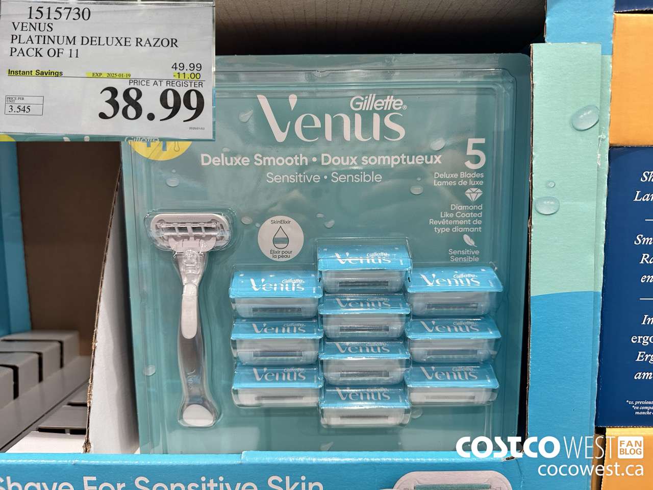 1515730 VENUS PLATINUM DELUXE RAZOR PACK OF 11 ($11.00 INSTANT SAVINGS EXPIRES ON 2025-01-19) $38.99