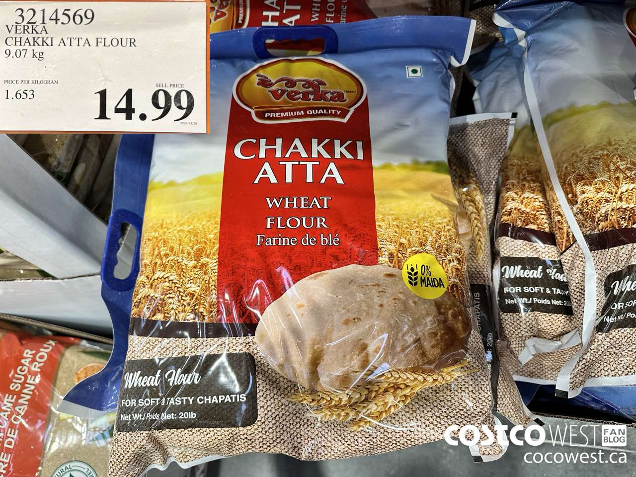 3214569 VERKA CHAKKI ATTA FLOUR 9.07 KG $14.99